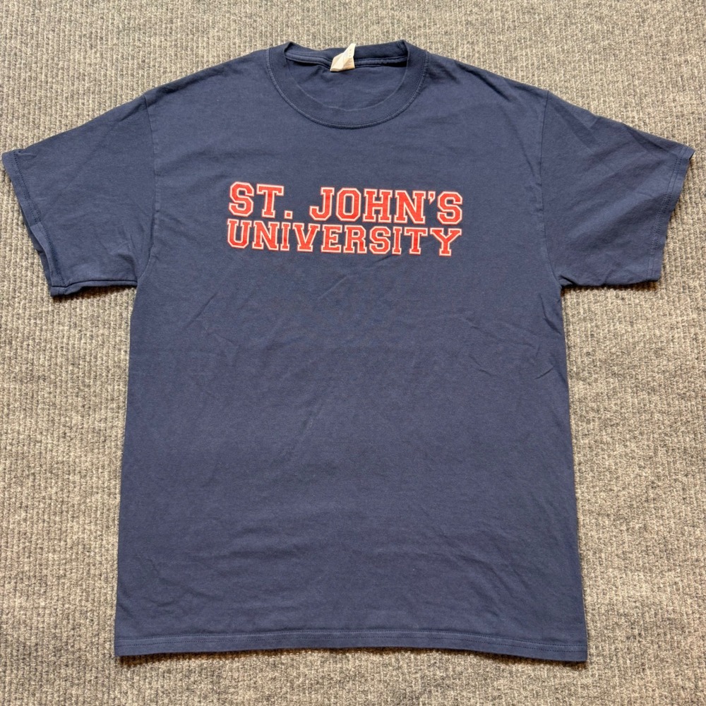 St‎ Johns University Mens Large Blue New York State Of Mind Graphic T-Shirt Tee